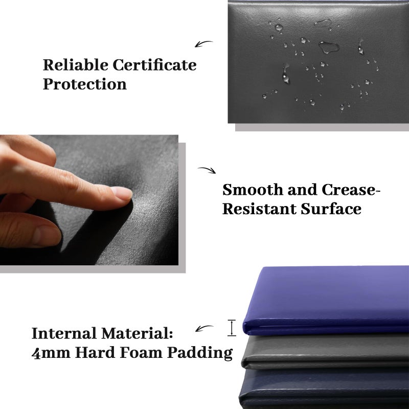 Happy Secret Diploma Cover 8.5"x 11" Diploma Holder Graduation Certificate Holders Smooth Leather (Black) - Image 3